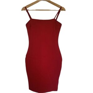 Lulus Paulina Red Bodycon Cocktail Spaghetti Strap Dress, Size S